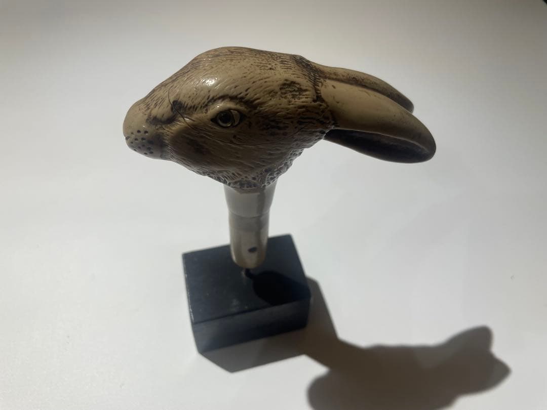 イギリス　アンティーク　ステッキ　柄の部分　ハンドル　兎　うさぎ　ラビット