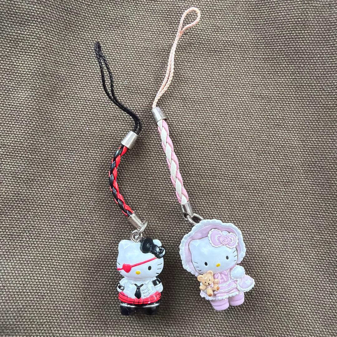 ご当地キティ 嶽本野ばら ロリータ パンク 根付け ストラップ 中古 2点セット