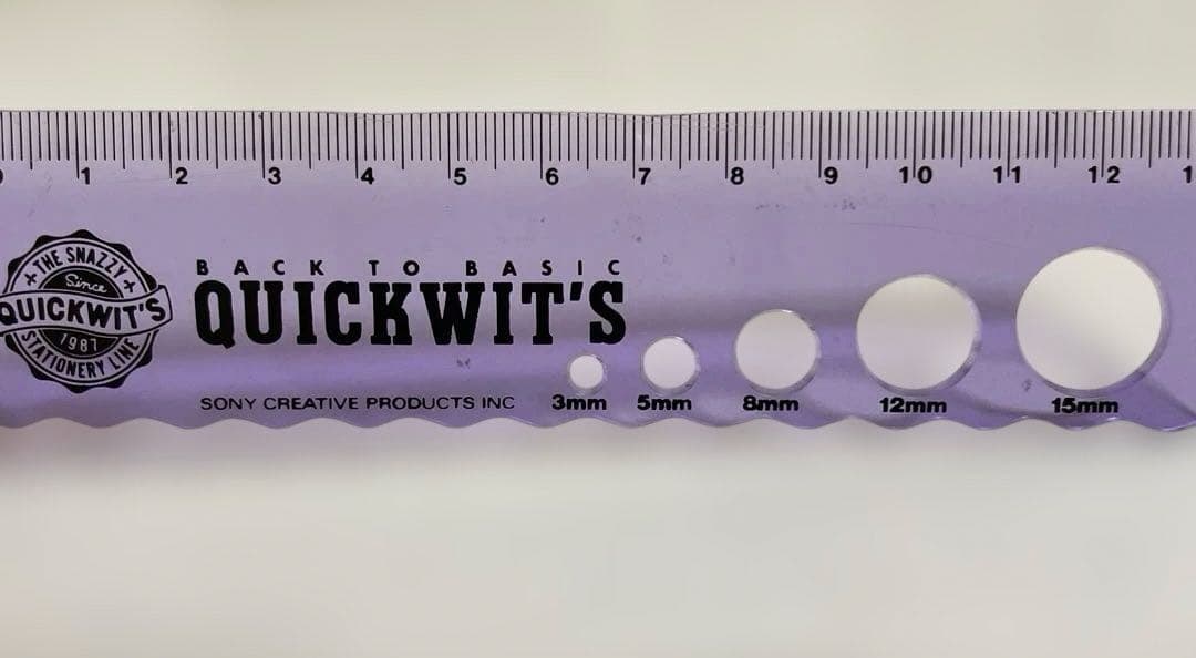 【匿名配送】QUICKWITS 紫色 定規　ものさし　 文房具　1987