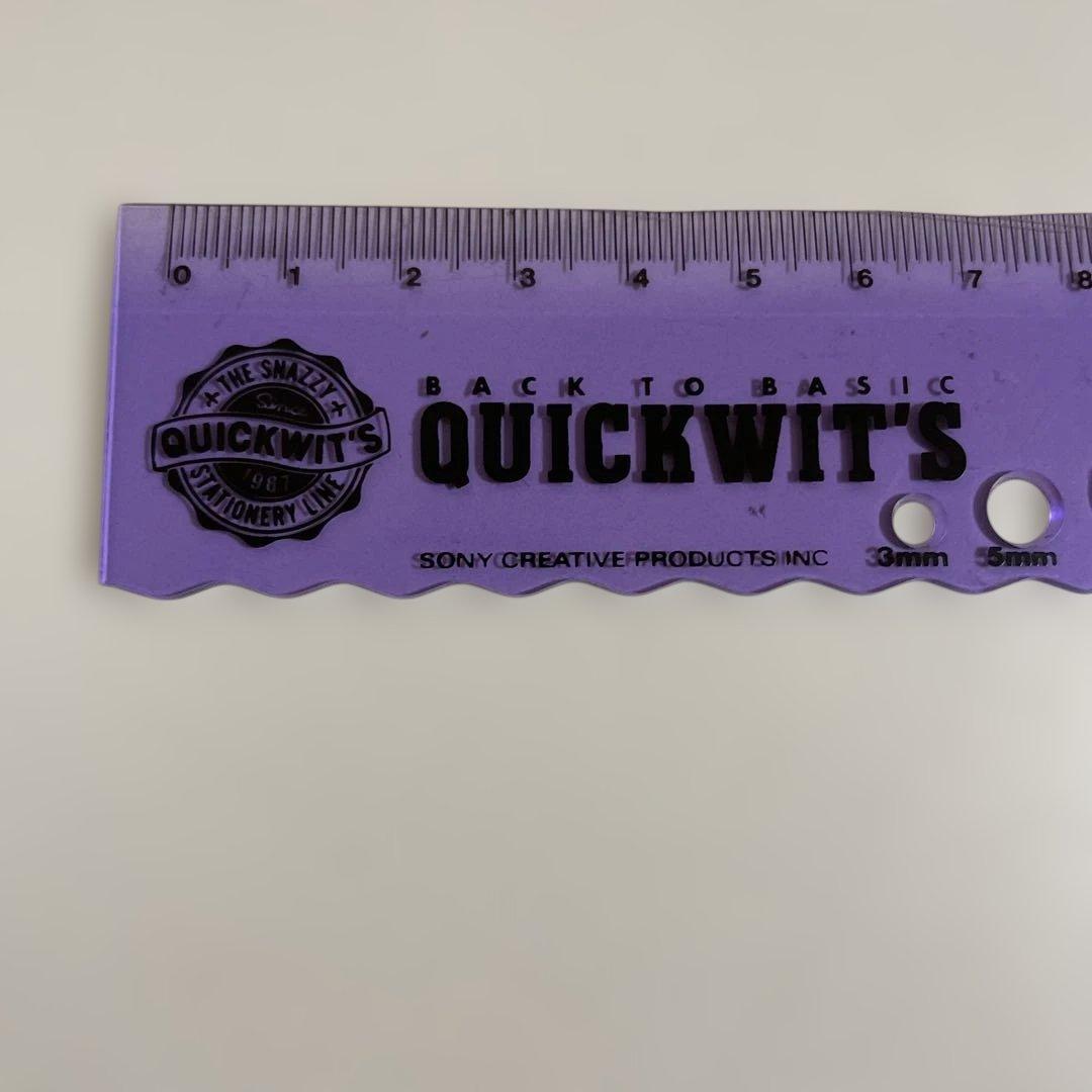 【匿名配送】QUICKWITS 紫色 定規　ものさし　 文房具　1987