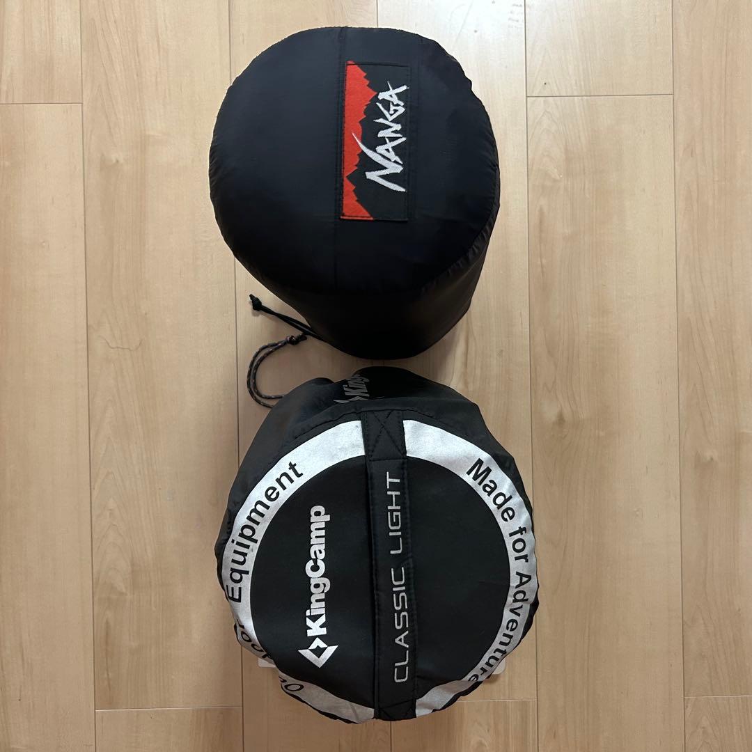 NANGA 450dx シュラフ　kingcamp インフレータブルマット