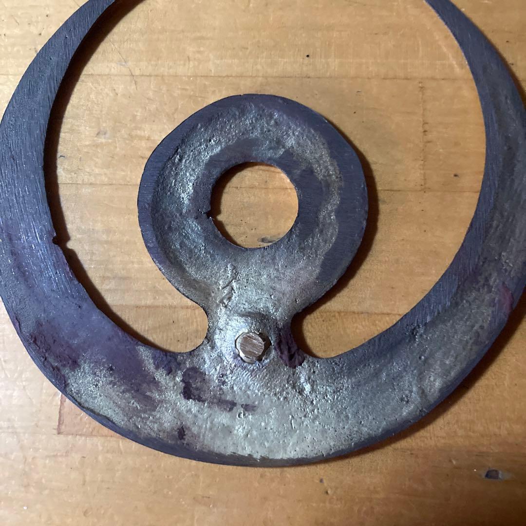 加藤清正　真鍮製　三日月形　オブジェ　エンブレム