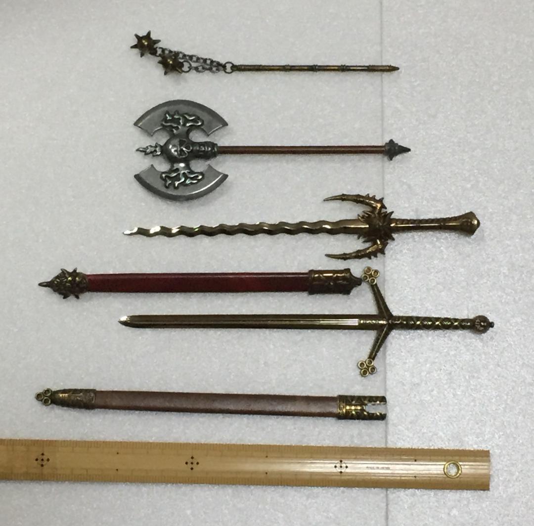 4種セット クレイモア等 ミニチュア武具 中世西洋 模造刀剣類 デニックス