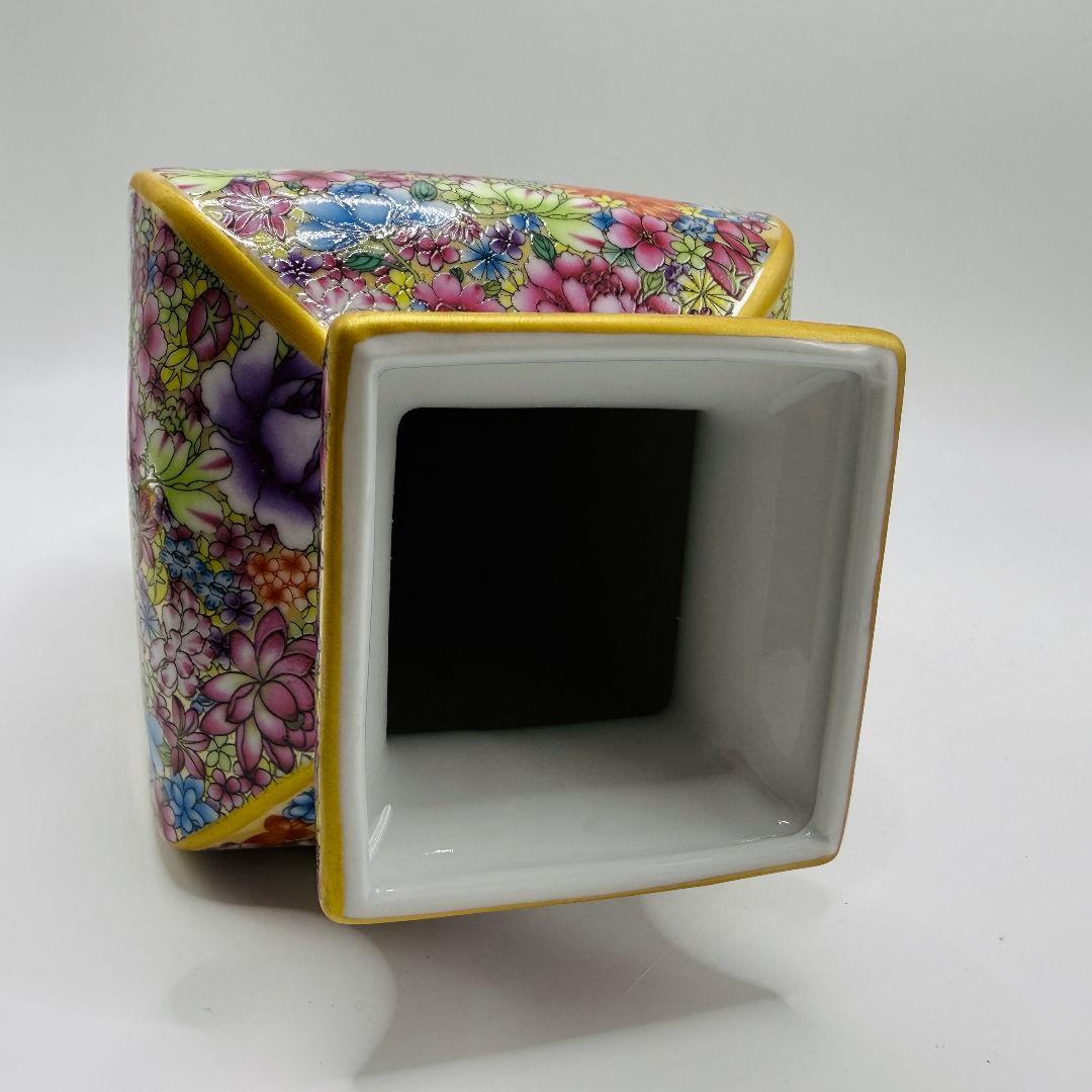 R108 万華彩蒔絵 花瓶（かびん）陶磁器 アンティーク