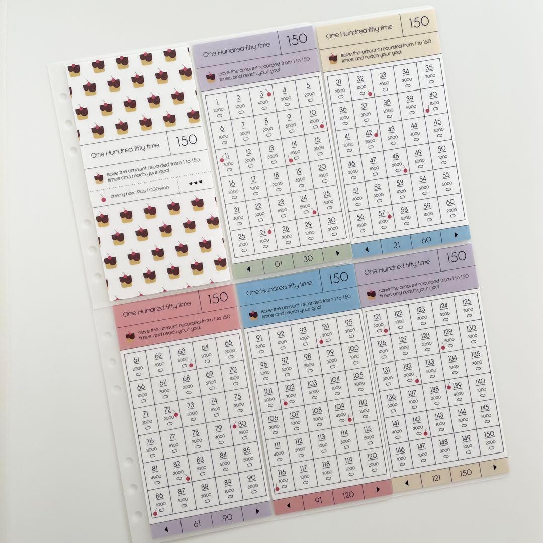 yucco1007　韓国　貯金　貯蓄　バインダー　リフィル　プリン