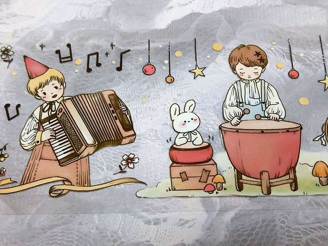 J596＃森林演奏家(PET)纯情男友切り売り海外人物マステ女の子