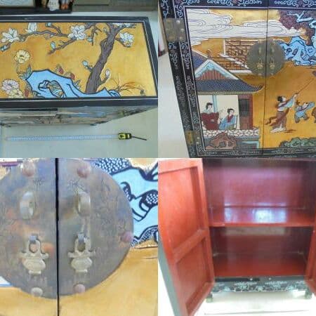 AKa5792　李朝箪笥　幅約５９ｃｍ　奥行約２８ｃｍ　高さ約７６、５ｃｍ