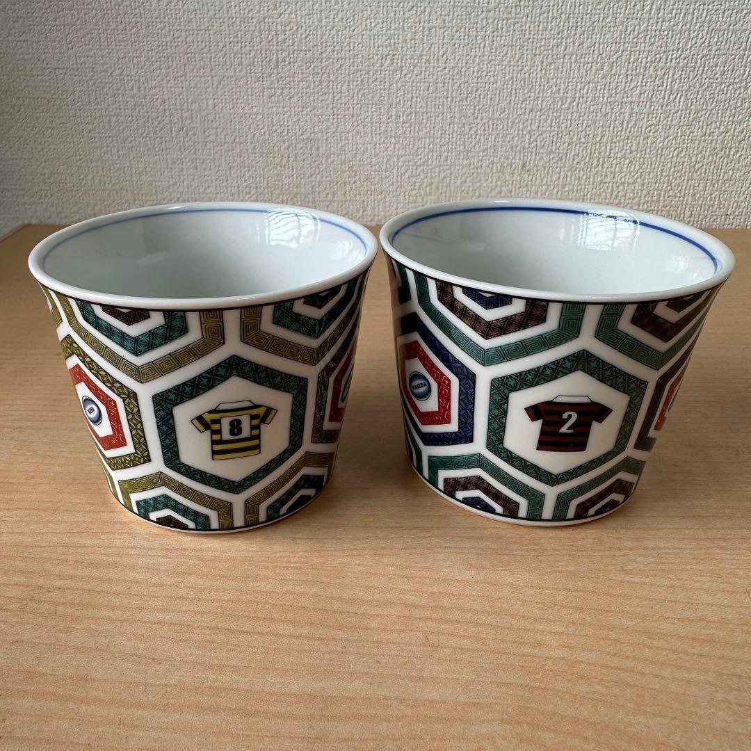早慶戦　慶早戦　ラグビー　陶器コップセット　青郊　九谷焼　非売品