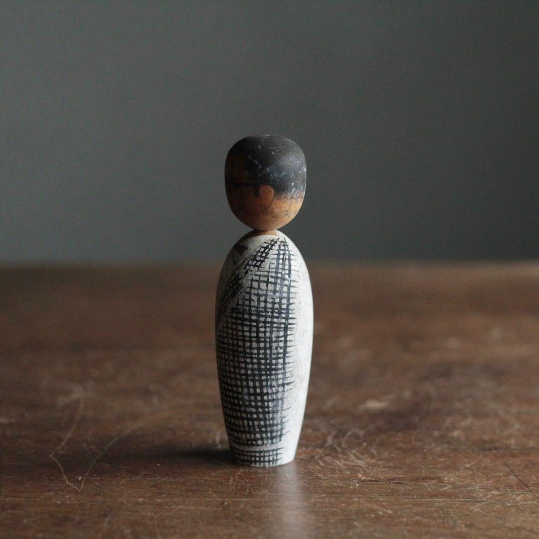 似顔絵こけし No.6 弔い 昭和37年 木偶 古道具 アンティーク