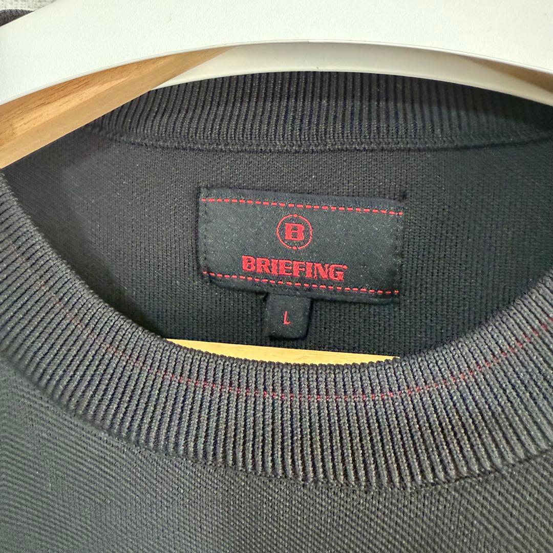 完売 BRIEFING クルーネックニット 撥水 ロゴ