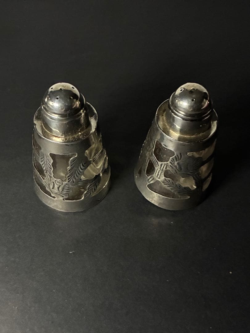 スターリングシルバー925調味料入れ 2点セットメキシカンシルバー約67g