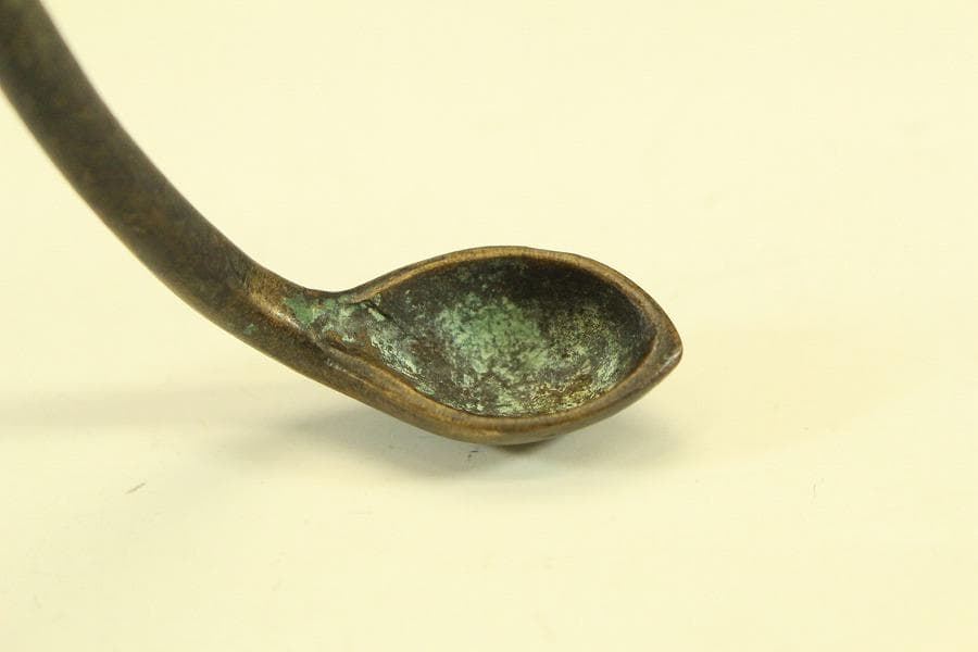 中国美術 古銅 龍紋 洗 文房具 匙(HA398)