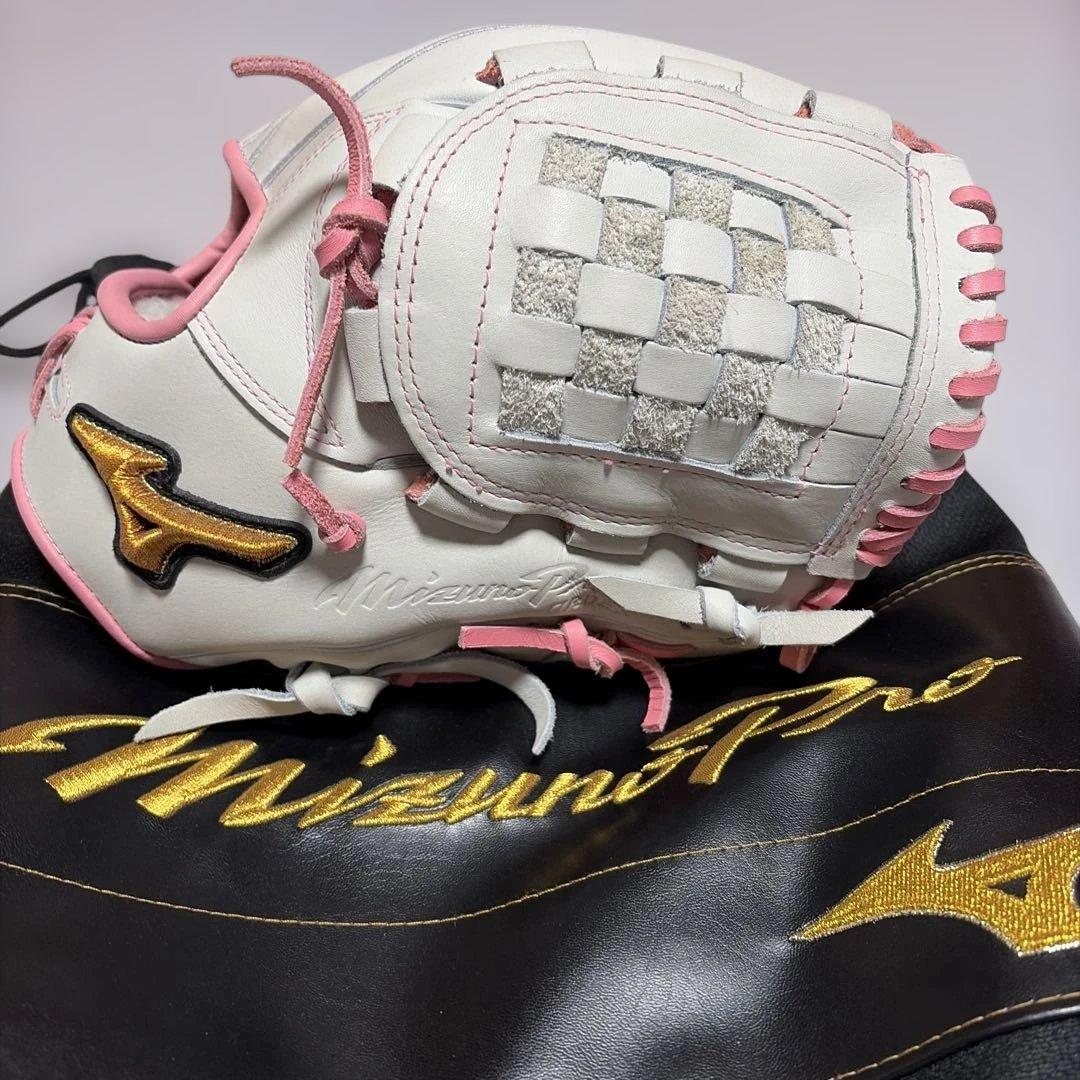 ミズノプロ軟式オーダー　シルバー/ピンク