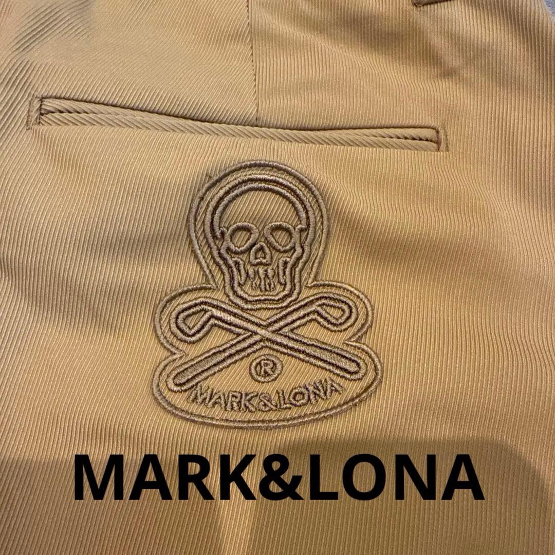 MARK&LONA スカル刺繍 ベージュパンツ　50