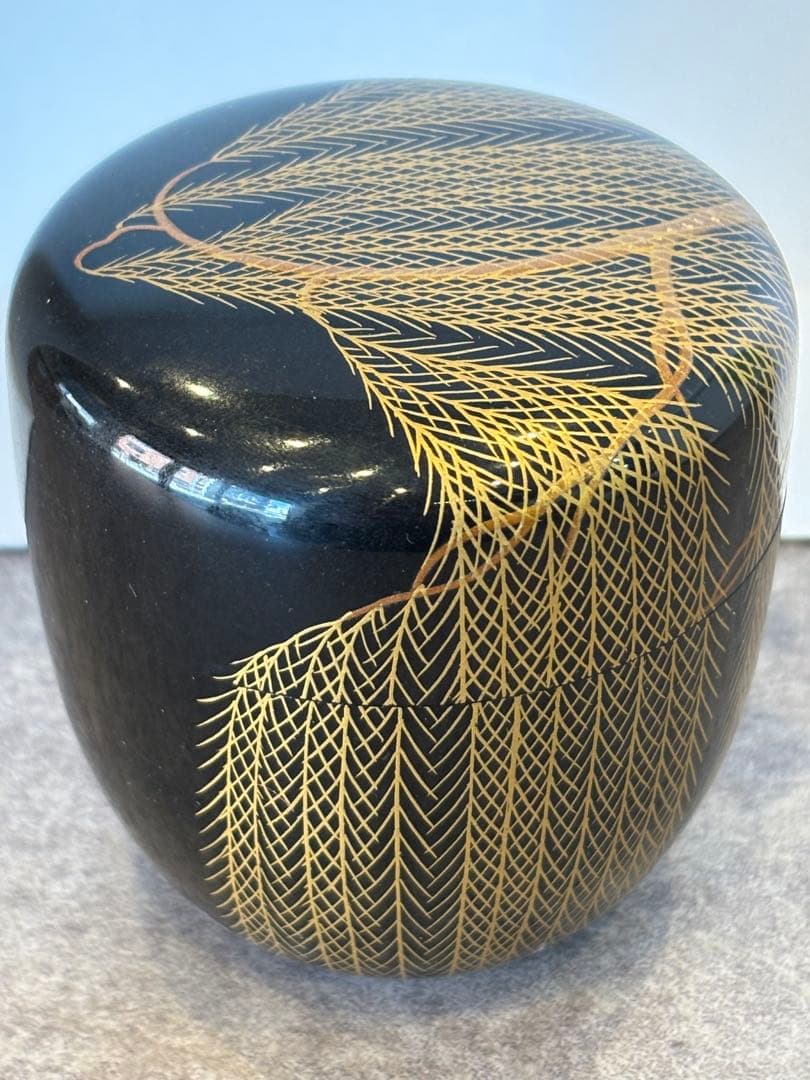 茶道具 柳蒔絵 芽柳中棗 棗 共箱