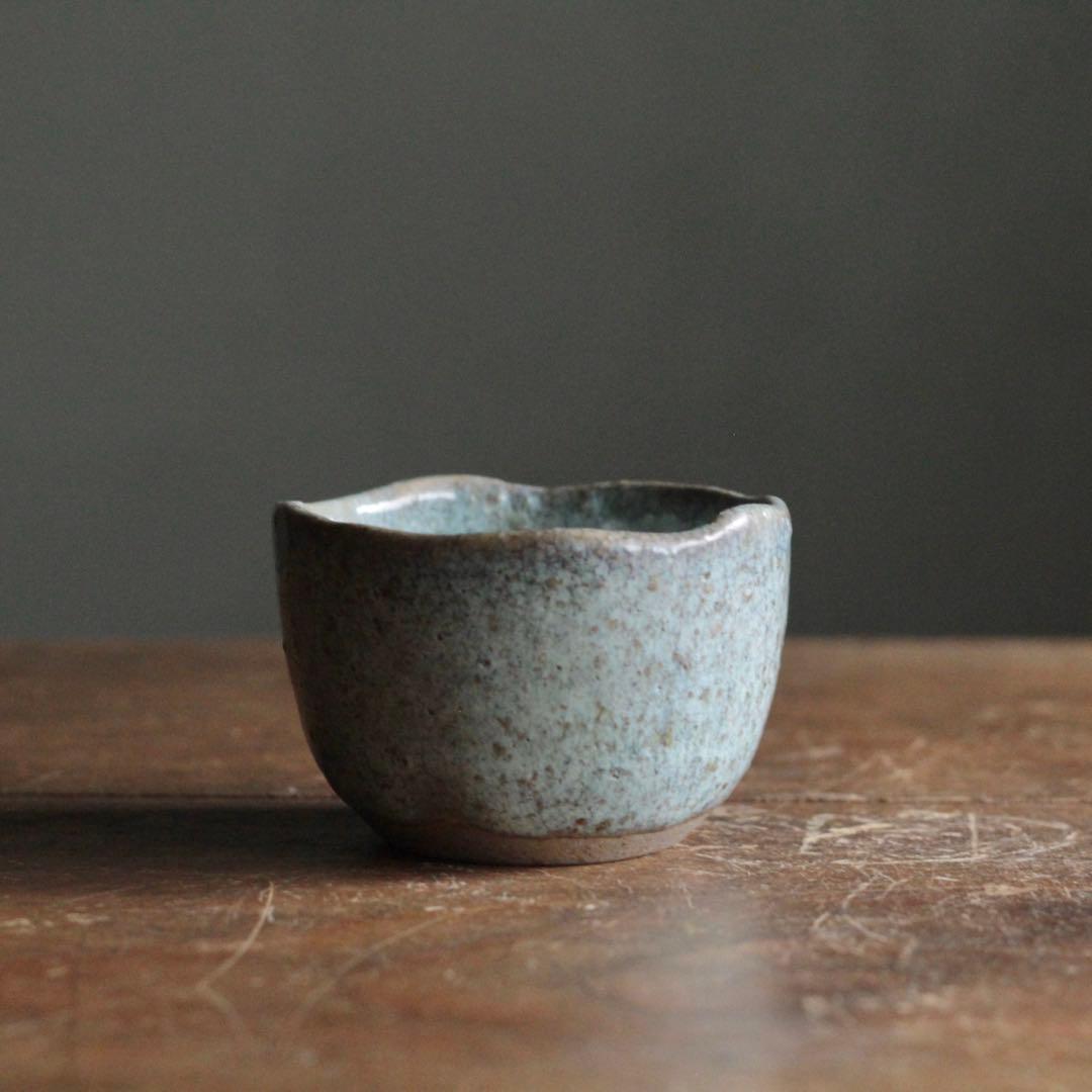 美しい 斑釉 小碗 大ぶり ぐい呑み 古道具 アンティーク