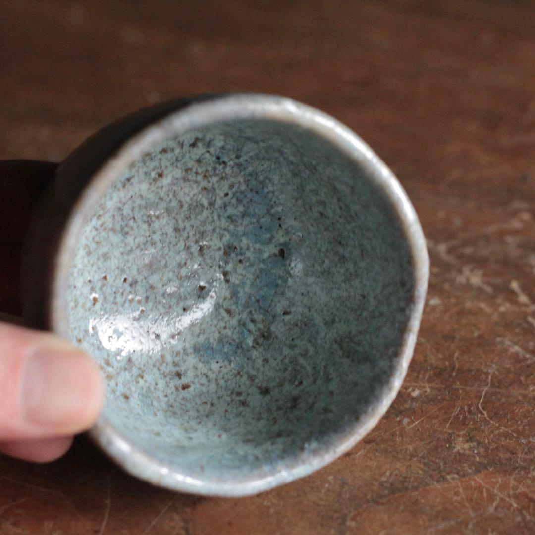 美しい 斑釉 小碗 大ぶり ぐい呑み 古道具 アンティーク