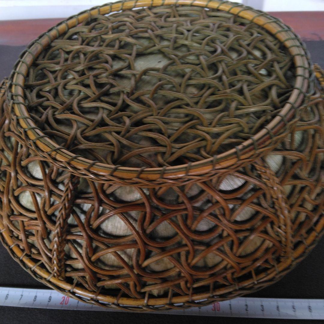 炭斗　栗田元竺　七宝編　玄々斎好