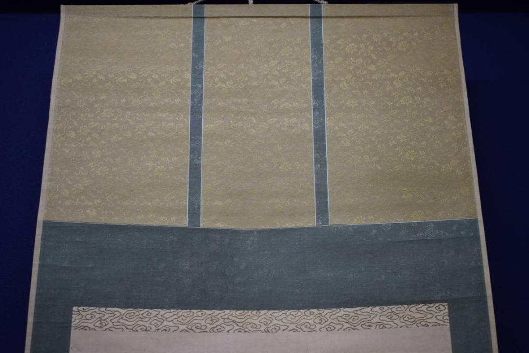 真作/古市金峨/山水人物図/布袋屋掛軸HJ-887