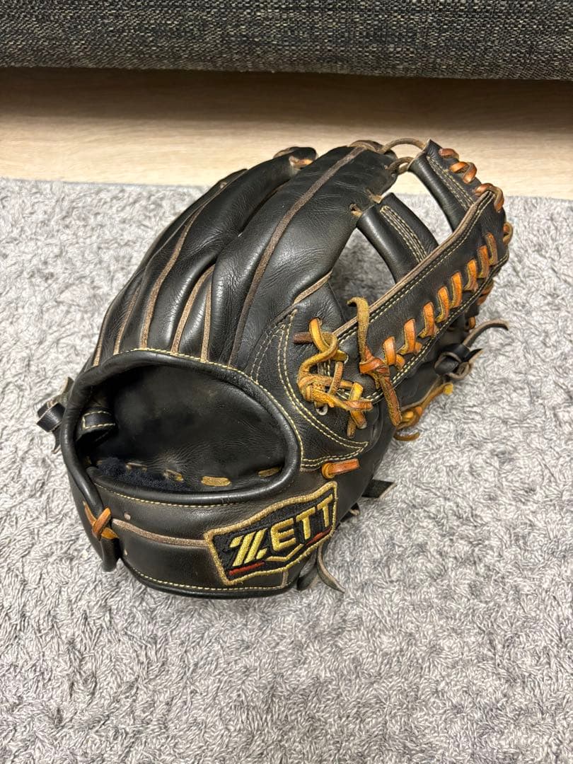 ZETT 硬式レザーグローブ 黒