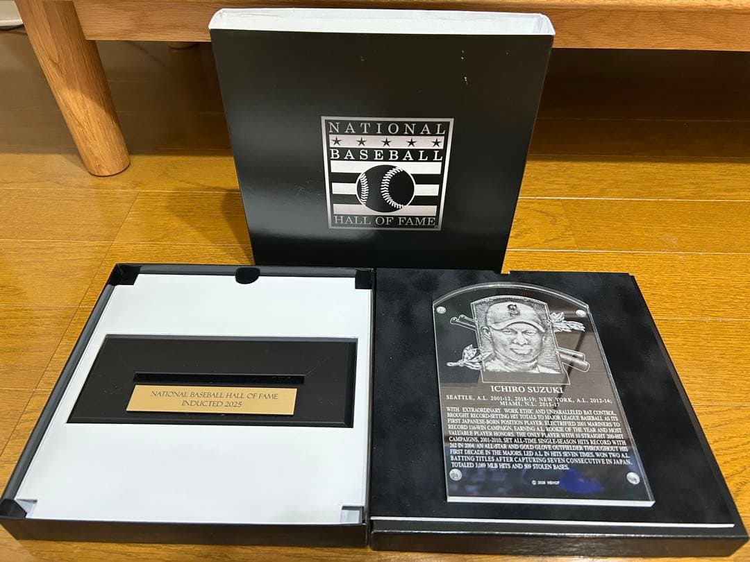 ［貴重]マリナーズ　イチロー 野球殿堂 盾　記念プレート 2025年　HOF25