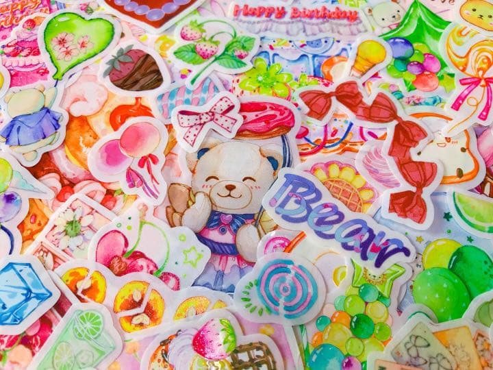 可愛いい❤️❤️フレークシール( ⸝⸝•ᴗ•⸝⸝ )くまさんと風船といっしょ♡♡