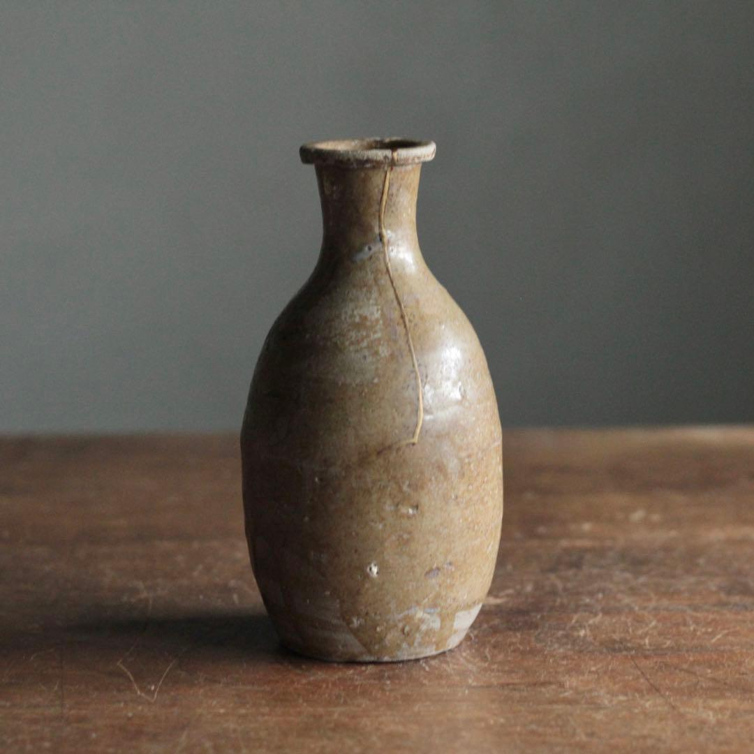 美濃 灰釉瓶 花入れ 江戸後期 古美術 古道具 アンティーク