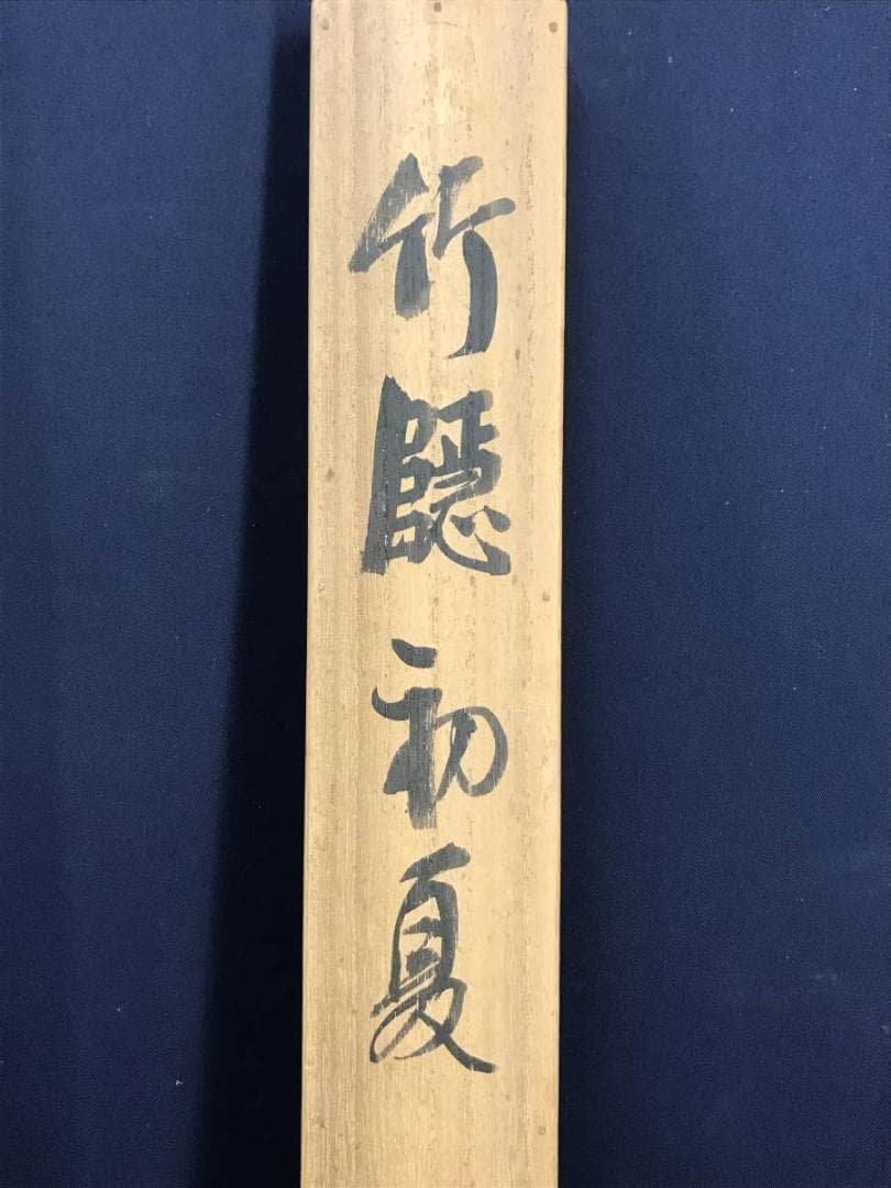 【真作】矢野鉄山/竹隱初夏山水画賛/山水図/掛軸☆宝船☆AD-552