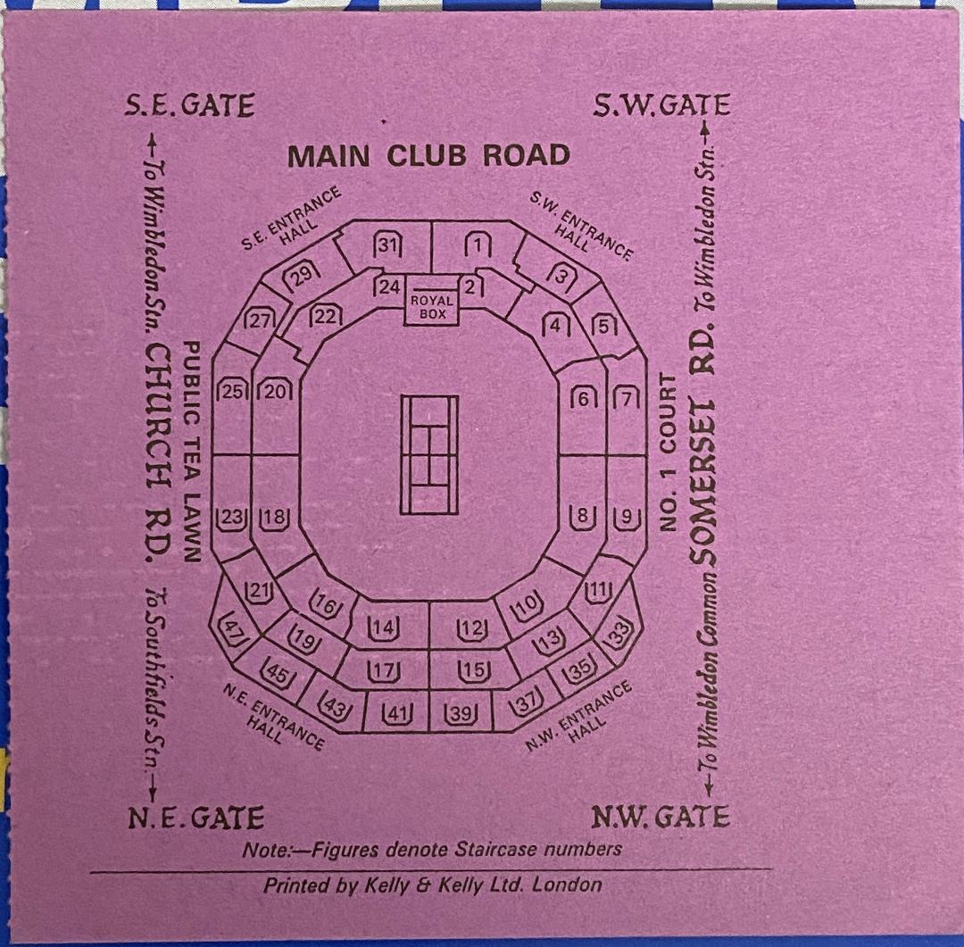 6/25/1980 ウインブルドン・テニス・チケットと当時の公式プログラム