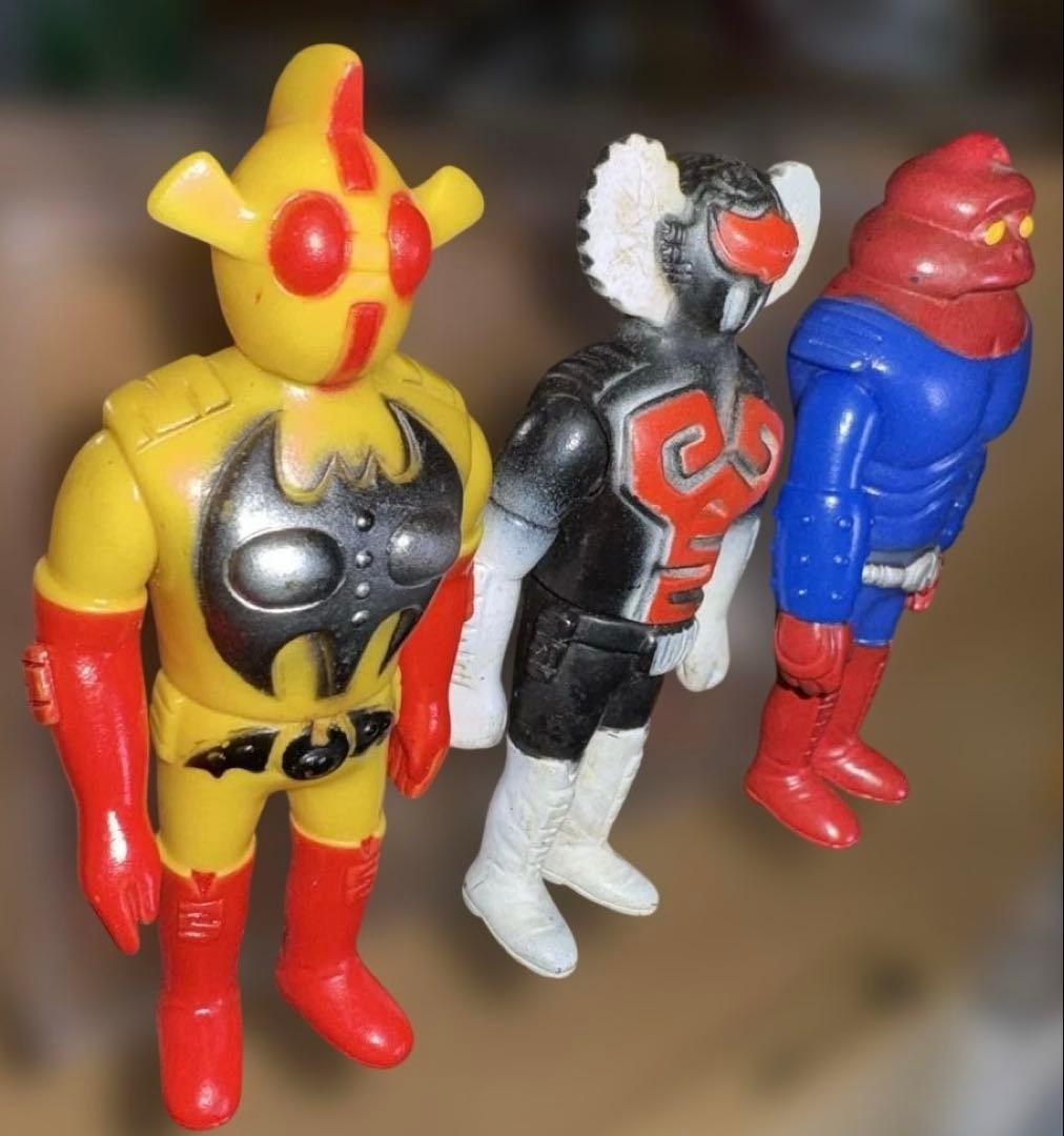 激レア！アクマイザーミニミニ ソフビ3体セット当時物タカトク昭和レトロ石森章太郎
