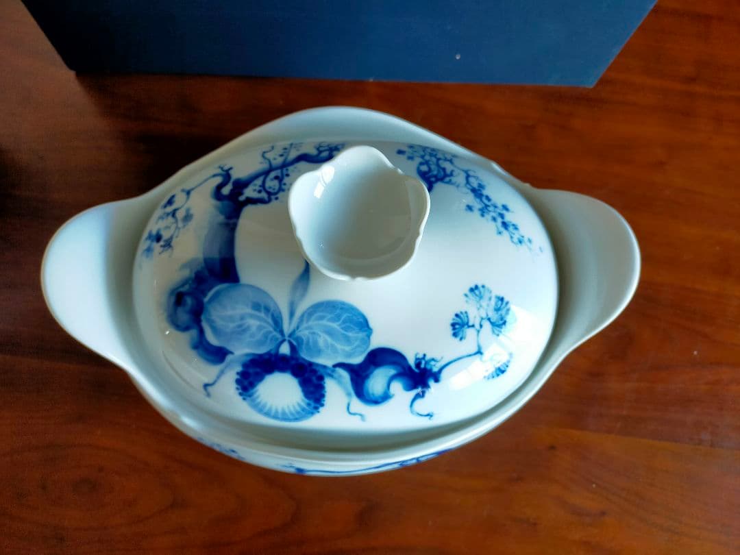 珍品★美品【MEISSEN】ブルーオーキッド　スープチューリン（大）