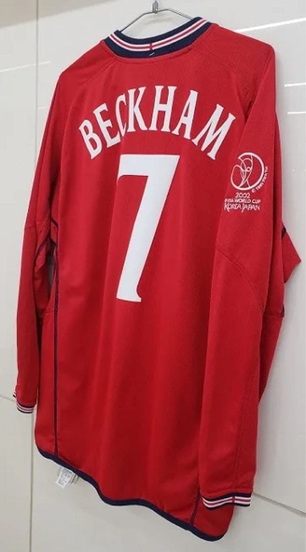 イングランド(A)2002 W杯 長袖 ベッカム＃7アルゼンチン戦マッチデイ入り