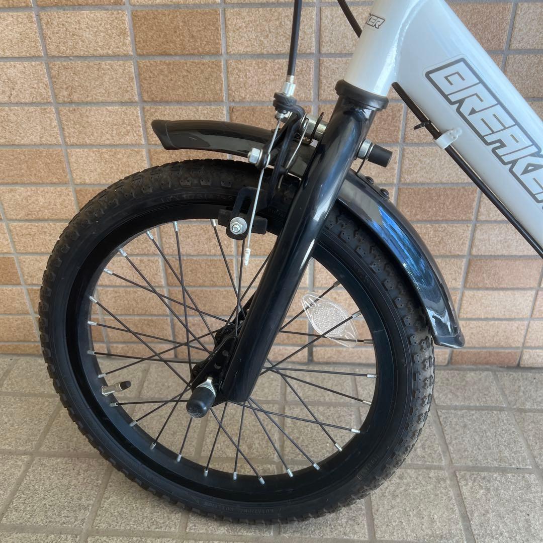 横浜市近辺お手渡し美品 折りたたみキッズ幼児自転車16インチ美品ヘルメット付き