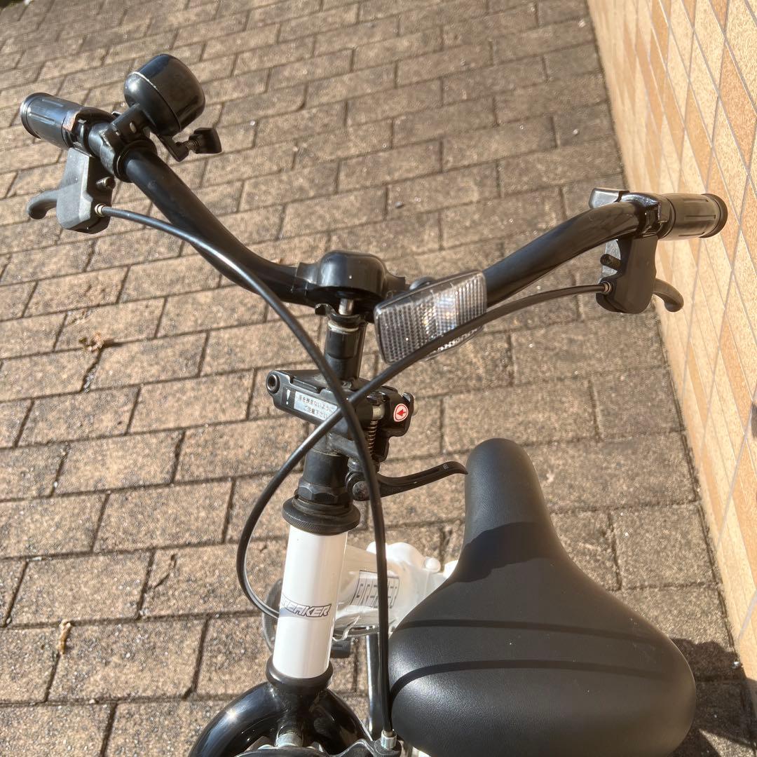 横浜市近辺お手渡し美品 折りたたみキッズ幼児自転車16インチ美品ヘルメット付き