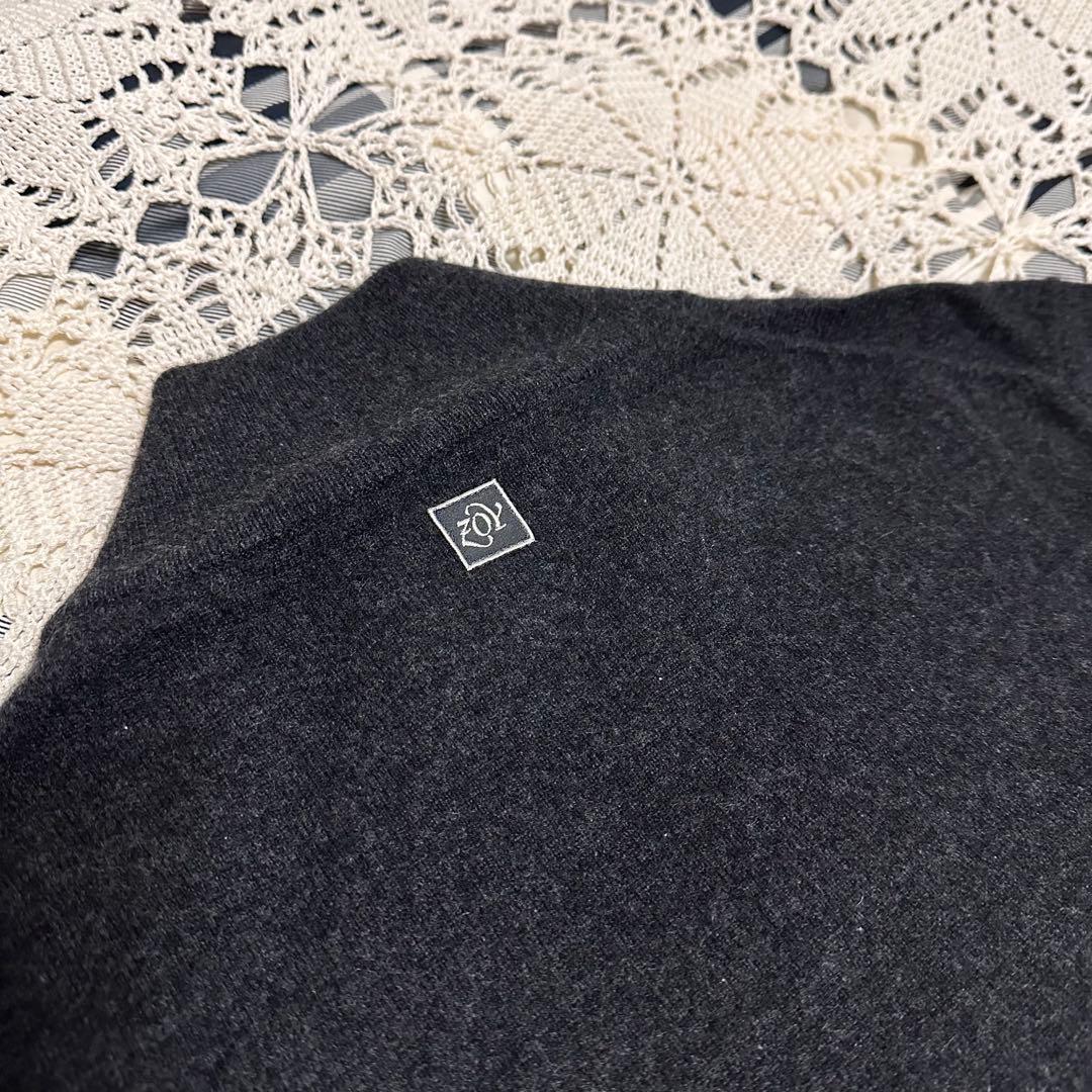 未使用品☆カシミヤ100%☆ゾーイ☆ハーフジップセーター☆グレーブラック
