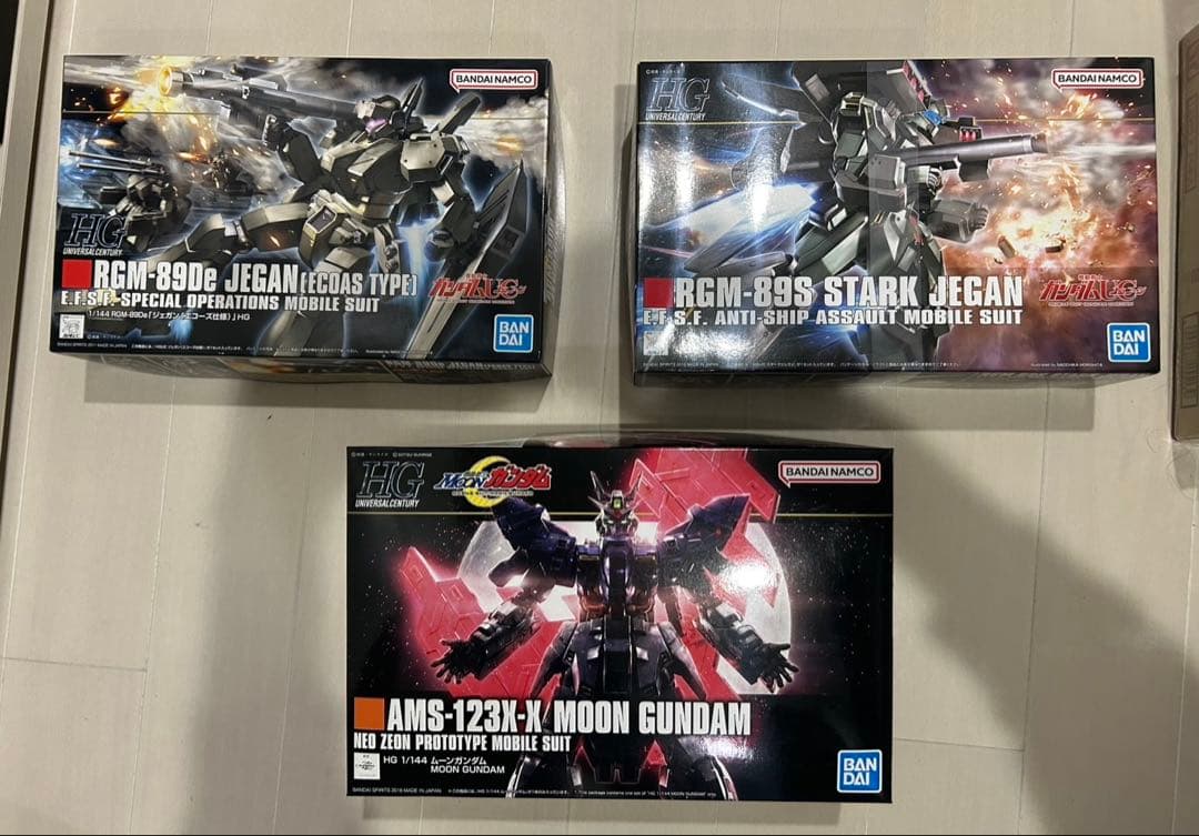 HGガンプラセット 3体 ムーンガンダム　ジェガンエコーズ仕様　スタークジェガン
