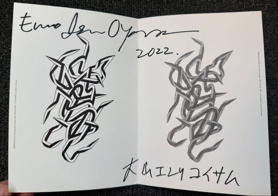 大山エンリコイサム 直筆サイン入り DM カード