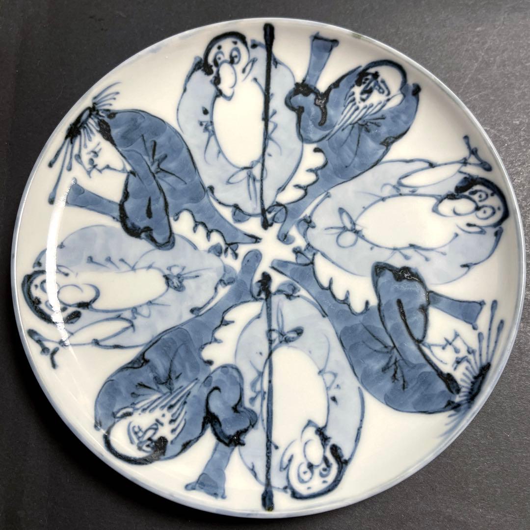 清水焼　瑞昭窯　 名匠　二代目　大野瑞昭作　羅漢上人皿　３枚