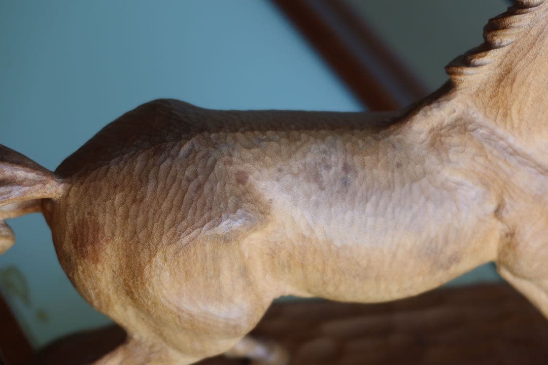 加藤景雲　木彫刻　【馬】　真作