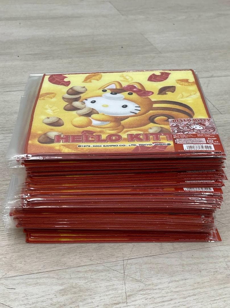 希少 当時物 ハローキティ プチタオル 2種×50 春がきた ドングリ 04年