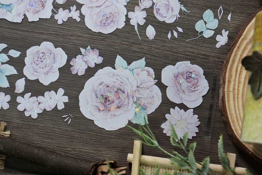 新品　椿山漫粉　PET貝殻光マスキングテープ　マステ