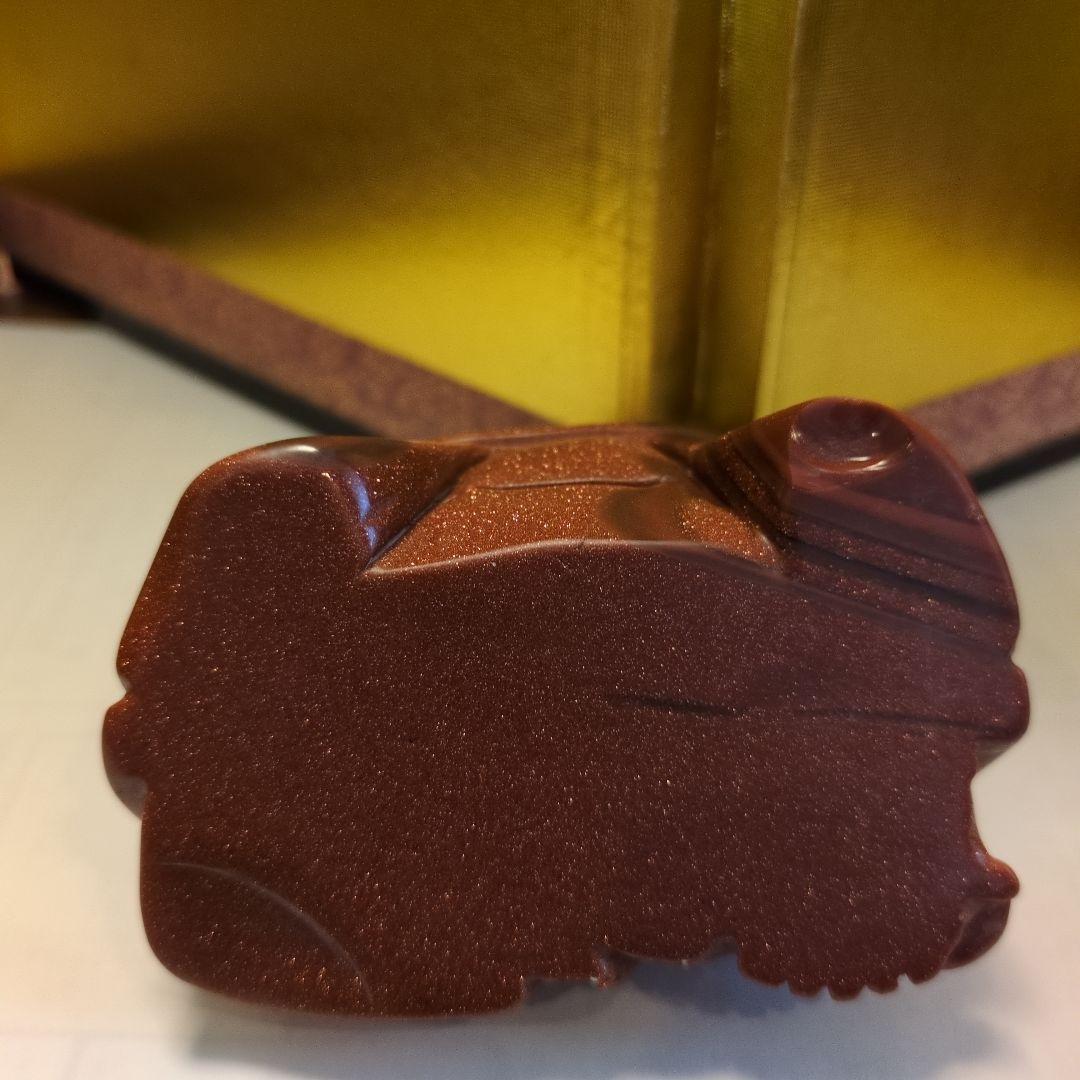 茶金石(ゴールドストーン製) 布袋彫刻 約280g 観賞石 パワーストーン