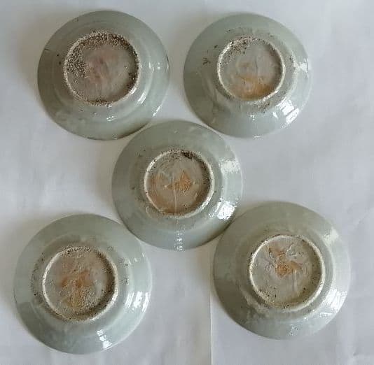 明末〜清初　鳳凰青華(染付)5客