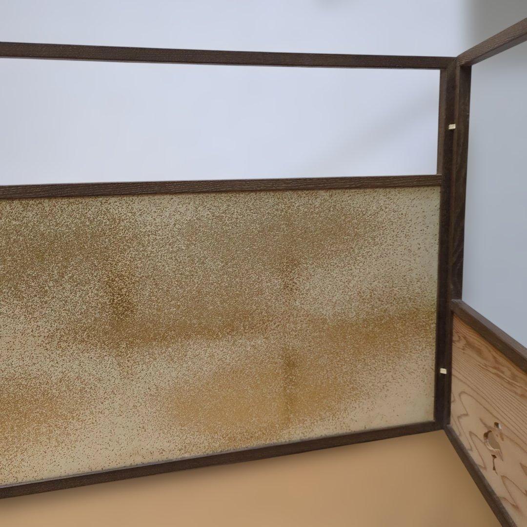 風炉先屏風　屏風　衝立　木製　茶道具　松透かし　金銀散らし　紙箱