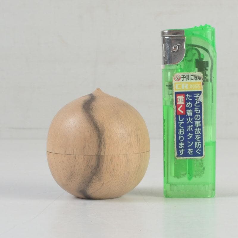 茶道具　黒柿製　宝珠　香合　V　9745