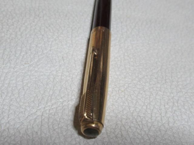 ◆美品 1940年代 米国製！パーカー 金キャップ えんじ軸 ノック式ペンシル