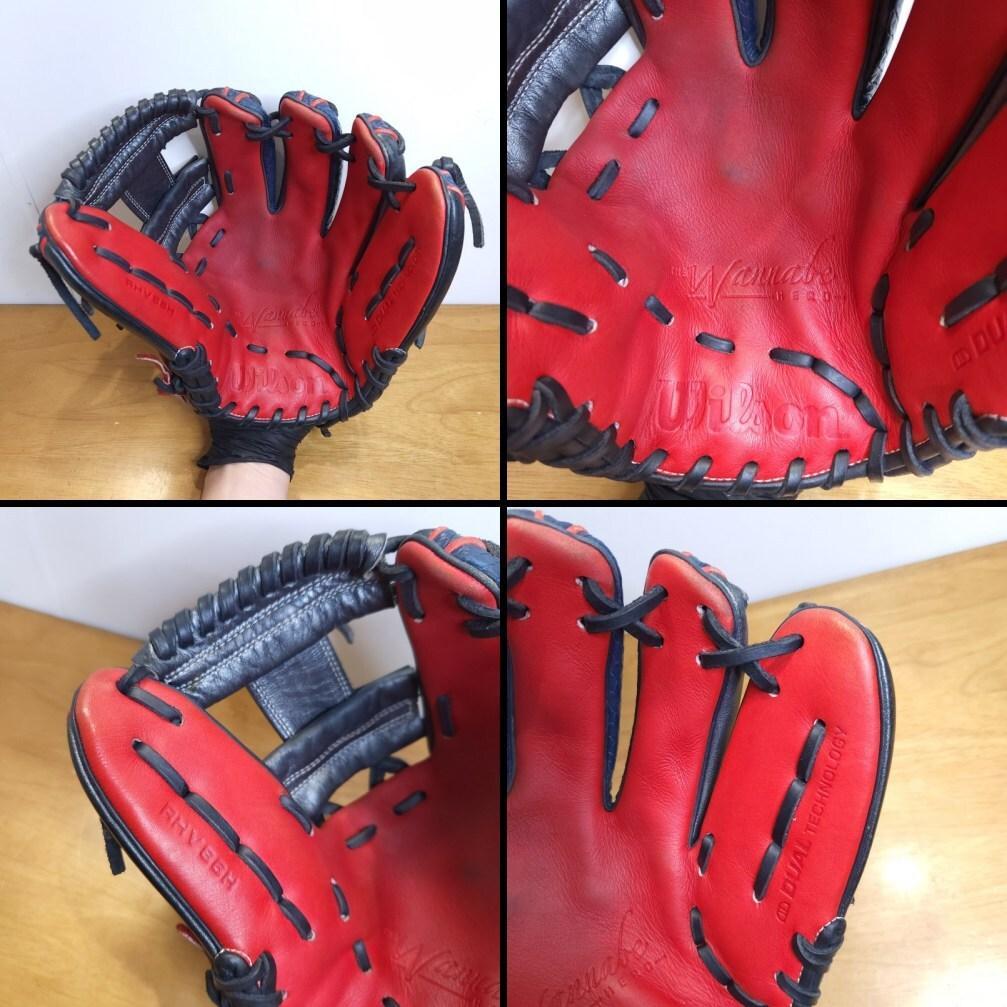 ウイルソン D5 デュアル 特別仕様スネークレザー 美品 内野用 軟式グローブ
