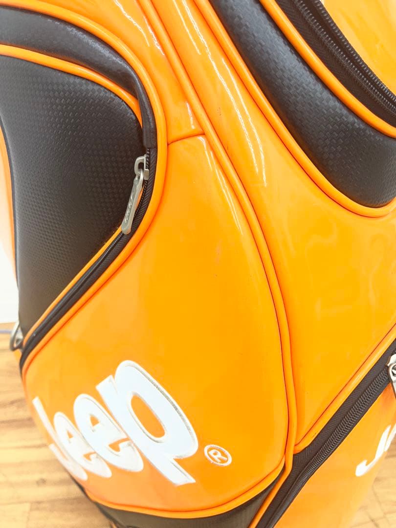 非売品 Jeep ジープ キャディバッグ エナメル オレンジ ゴルフ　車　自動車
