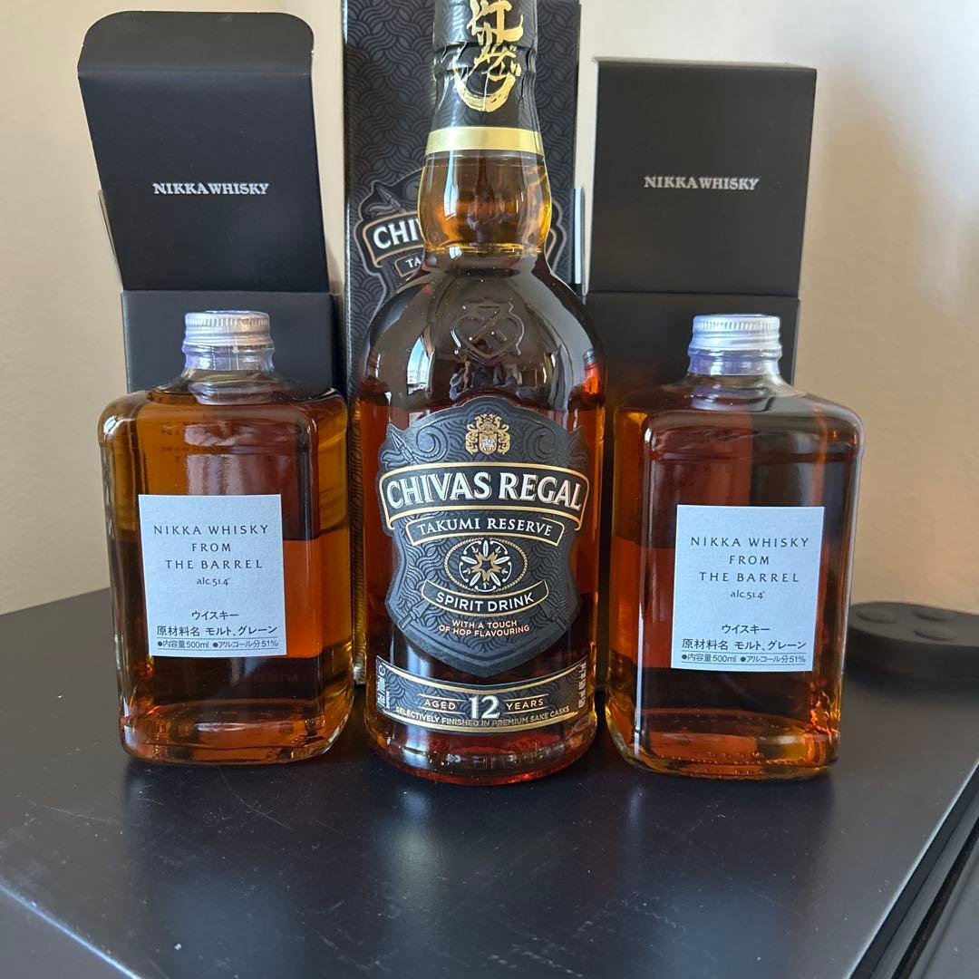 ニッカフロムザバレル2本とシーバスリーガル匠リザーヴ12年の3本箱付きセット