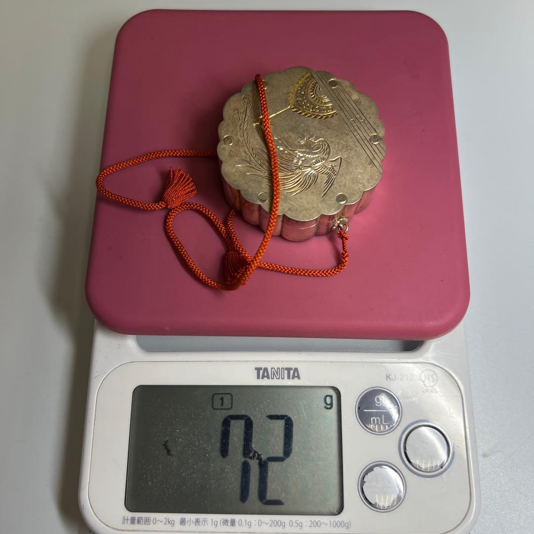 皇室ボンボニエール　鳳凰雅楽火災太鼓　純銀生駒製　共箱付　72g
